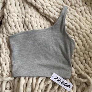 Joah Brown Single Strap Crop Tank- Sz S/M- NWT
